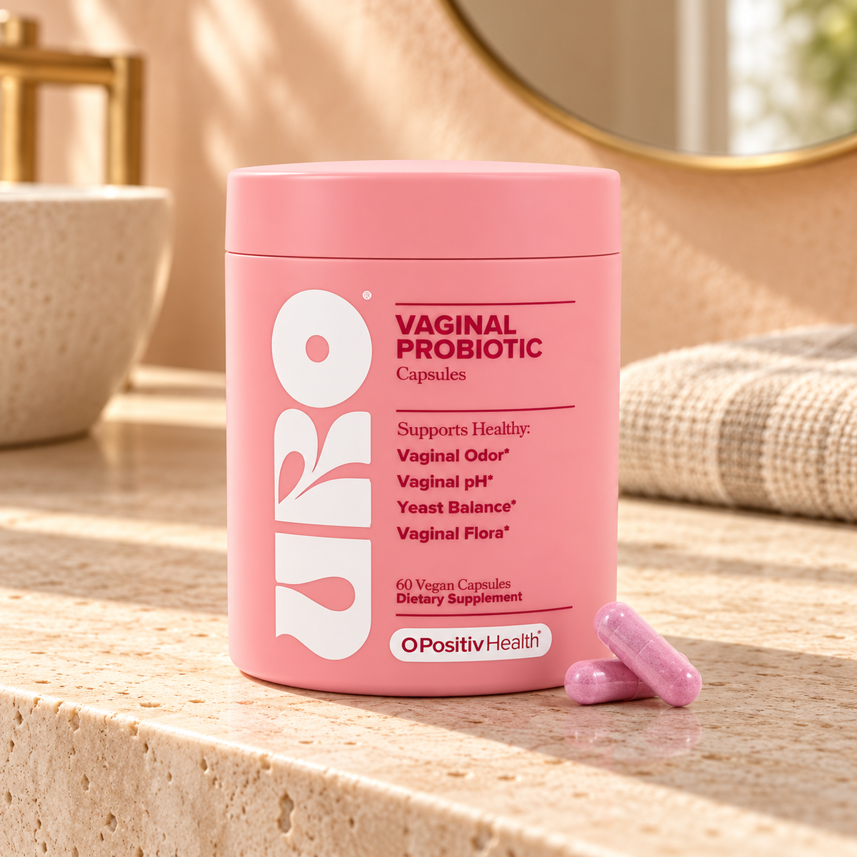 Pack of 1: URO Vaginal Probiotics for Women with 5 Billion CFU & XOS Prebiotics – Pack of 1, 1-Month Supply